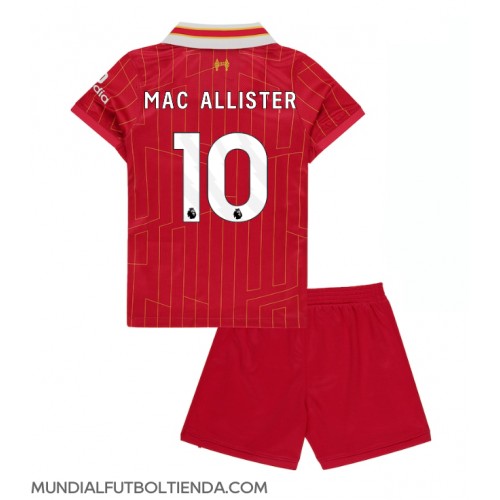 Camiseta Liverpool Alexis Mac Allister #10 Primera Equipación Replica 2024-25 para niños mangas cortas (+ Pantalones cortos)